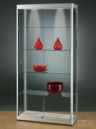 SV1000A7H Vitrine Alu Silber mit Beleuchtung abschließbar