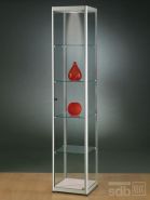 SV400A7H Vitrine Alu Silber mit Beleuchtung abschließbar