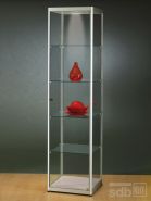 SV500A7H Vitrine Alu Silber mit Beleuchtung abschließbar