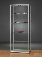 SV800A7 Vitrine aus Glas und Alu Silber abschließbar