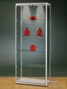 SV800A7H Vitrine Alu Silber mit Beleuchtung abschließbar