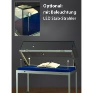 SH1500A0K250 Haubenvitrine Pr&auml;sentationstisch Tischvitrine Ausstellungsvitrine Haubentisch aus Glas und Alu Schwarz mit 250mm Haubenh&ouml;he