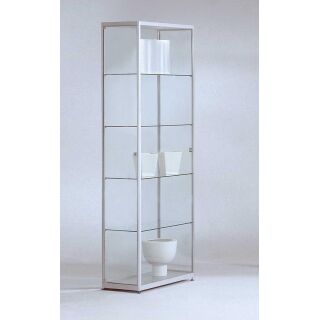 SV-B6040 Vitrine silbergrau Ausstellungsvitrine Pr&auml;sentationsvitrine Alu Silber abschlie&szlig;bar