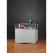 ST1200A7U Tischvitrine mit Unterschrank Alu Silber...