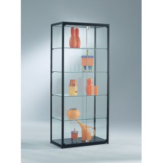SV1000A07B1 Brandschutz Vitrine abschlie&szlig;bar Glas Alu Schwarz