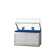 ST1200A7U Tischvitrine mit Unterschrank Alu Silber...